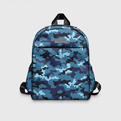 Детский рюкзак Камуфляж Тёмно-Синий Camouflage Dark-Blue, цвет: 3D-принт