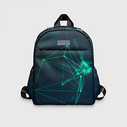 Детский рюкзак Зеленые абстрактные взаимосвязанные линии нейроны, цвет: 3D-принт