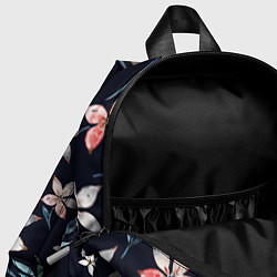 Детский рюкзак Цветы Нарисованные Акварелью На Чёрном Фоне, цвет: 3D-принт — фото 2