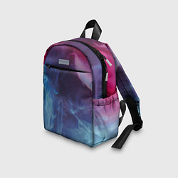 Детский рюкзак Неоновый дым - Голубой и розовый, цвет: 3D-принт — фото 2