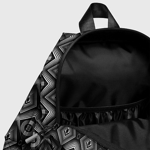 Детский рюкзак Черно-белый геометрический современный узор арт де / 3D-принт – фото 4