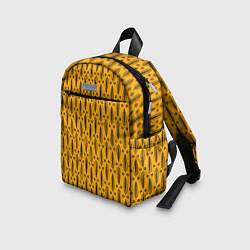 Детский рюкзак Черно-желтый современный узор Листья, цвет: 3D-принт — фото 2