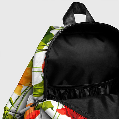 Детский рюкзак Волнообразный узор из цветков мака Лето / 3D-принт – фото 4