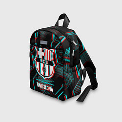 Детский рюкзак Barcelona FC в стиле Glitch на темном фоне, цвет: 3D-принт — фото 2