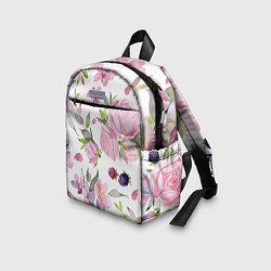 Детский рюкзак Летний красочный паттерн из цветков розы и ягод еж, цвет: 3D-принт — фото 2