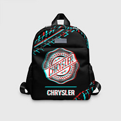 Детский рюкзак Значок Chrysler в стиле Glitch на темном фоне, цвет: 3D-принт