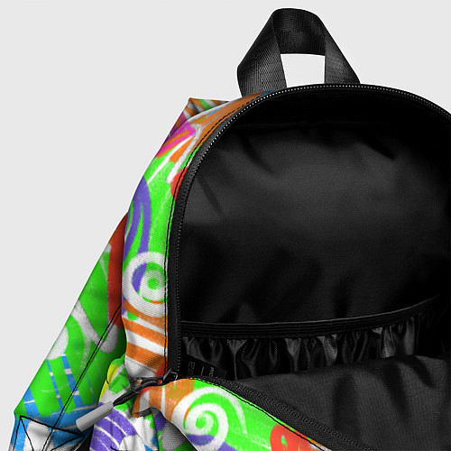 Детский рюкзак Яркий геометрический принт на белом фоне / 3D-принт – фото 4