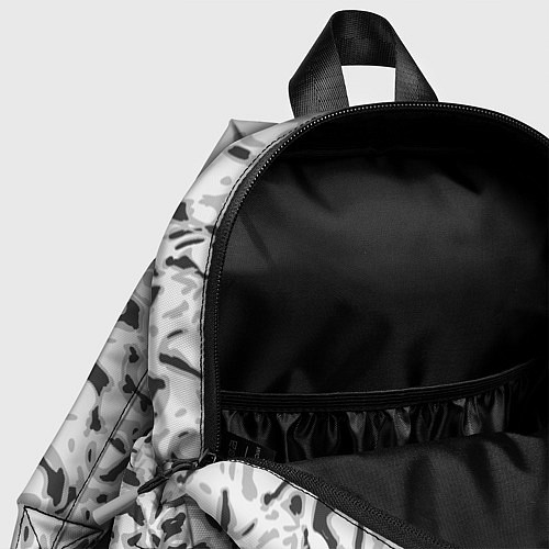 Детский рюкзак Пятнистый абстрактный узор в светло-серых тонах / 3D-принт – фото 4