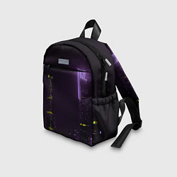 Детский рюкзак Неоновые высотки в городе - Фиолетовый, цвет: 3D-принт — фото 2