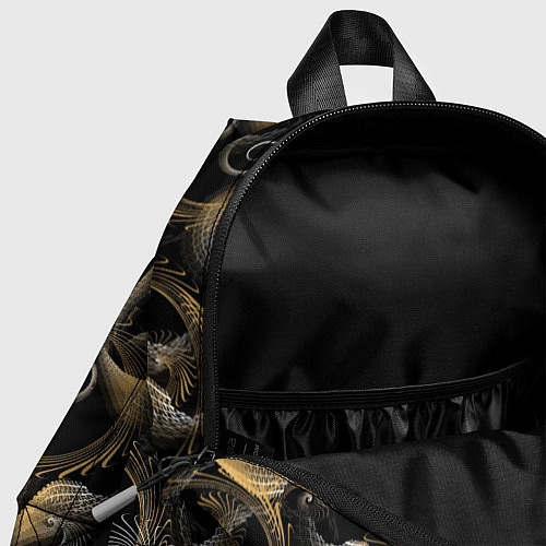 Детский рюкзак Золотистые абстрактные узоры / 3D-принт – фото 4