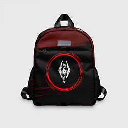 Детский рюкзак Символ Skyrim и краска вокруг на темном фоне, цвет: 3D-принт