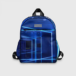 Детский рюкзак Неоновый абстрактный коридор - Синий, цвет: 3D-принт