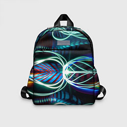 Детский рюкзак Неоновые лучи - Светло-синий, цвет: 3D-принт