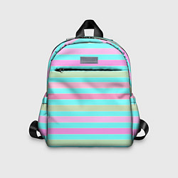 Детский рюкзак Pink turquoise stripes horizontal Полосатый узор, цвет: 3D-принт