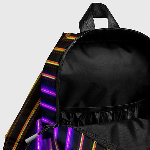 Детский рюкзак Неоновые линейные фонари - Фиолетовый / 3D-принт – фото 4