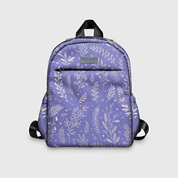 Детский рюкзак Цветы и Листья На Фиолетовом Фоне, цвет: 3D-принт