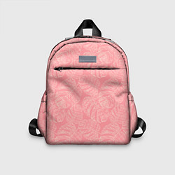 Детский рюкзак Бежевые листья монстеры на розовом, цвет: 3D-принт
