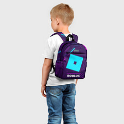 Детский рюкзак Символ Roblox в неоновых цветах на темном фоне, цвет: 3D-принт — фото 2