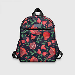 Детский рюкзак Красные гранаты на темном фоне, цвет: 3D-принт
