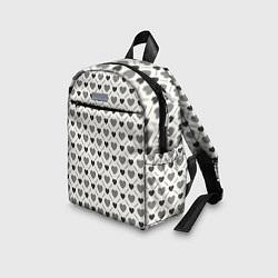 Детский рюкзак Сердечки черно-белые паттерн, цвет: 3D-принт — фото 2