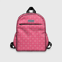 Детский рюкзак Розовые сердечки паттерн, цвет: 3D-принт