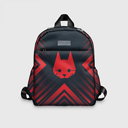 Детский рюкзак Красный Символ Stray на темном фоне со стрелками, цвет: 3D-принт
