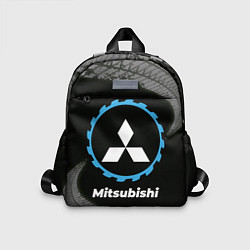 Детский рюкзак Mitsubishi в стиле Top Gear со следами шин на фоне, цвет: 3D-принт