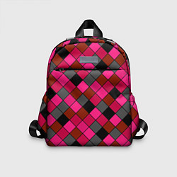 Детский рюкзак Розово-красный геометрический узор, цвет: 3D-принт