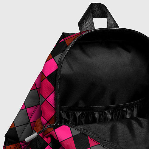 Детский рюкзак Розово-красный геометрический узор / 3D-принт – фото 4