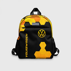 Детский рюкзак Volkswagen - gold gradient: символ и надпись верти, цвет: 3D-принт