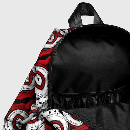 Детский рюкзак Красно-черный калейдоскоп мандала / 3D-принт – фото 4