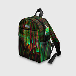 Детский рюкзак Абстрактное множество зелёных неоновых лучей, цвет: 3D-принт — фото 2