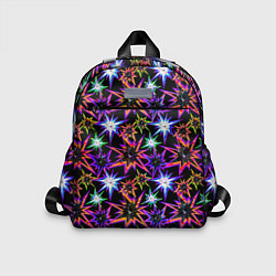Детский рюкзак Неоновые звезды на черном, цвет: 3D-принт