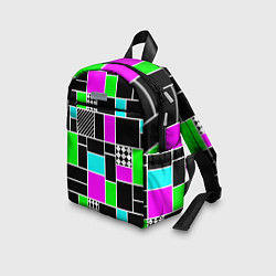Детский рюкзак Неоновый геометрический узор на черном, цвет: 3D-принт — фото 2