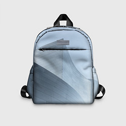 Детский рюкзак Абстрактная геометрическая серебряная постройка, цвет: 3D-принт