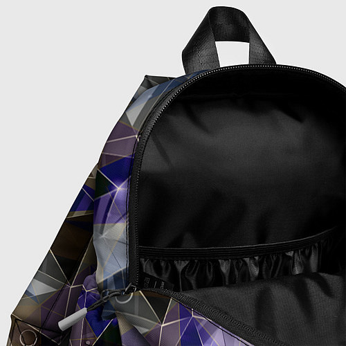Детский рюкзак Полигональный абстрактный: бежевый, коричневый, си / 3D-принт – фото 4