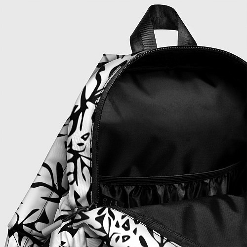 Детский рюкзак Черно белый абстрактный модный узор / 3D-принт – фото 4