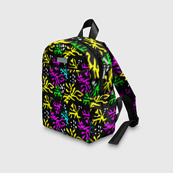 Детский рюкзак Неоновый абстрактный узор на черном фоне, цвет: 3D-принт — фото 2