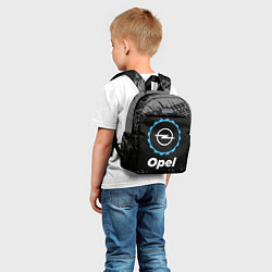Детский рюкзак Opel в стиле Top Gear со следами шин на фоне, цвет: 3D-принт — фото 2