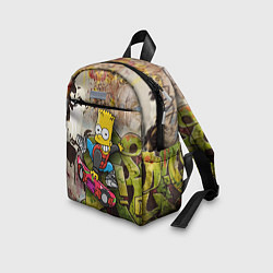 Детский рюкзак Скейтбордист Барт Симпсон на фоне граффити, цвет: 3D-принт — фото 2
