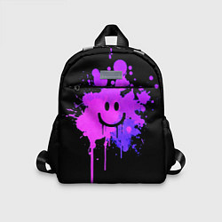 Детский рюкзак Неоновый улыбающийся смайлик, цвет: 3D-принт