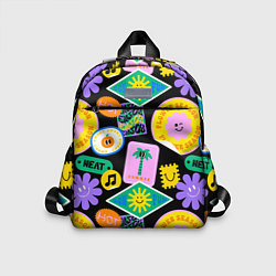 Детский рюкзак Летние наклейки pop-art паттерн