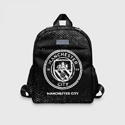 Детский рюкзак Manchester City с потертостями на темном фоне, цвет: 3D-принт