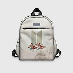 Детский рюкзак BTS Logo And Flowers, цвет: 3D-принт
