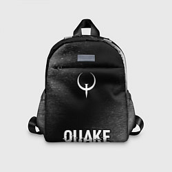 Детский рюкзак Quake glitch на темном фоне: символ, надпись, цвет: 3D-принт