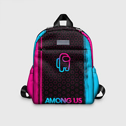 Детский рюкзак Among Us - neon gradient: символ, надпись, цвет: 3D-принт