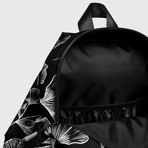 Детский рюкзак Графичные цветы на черном фоне / 3D-принт – фото 4