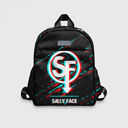 Детский рюкзак Sally Face в стиле glitch и баги графики на темном, цвет: 3D-принт