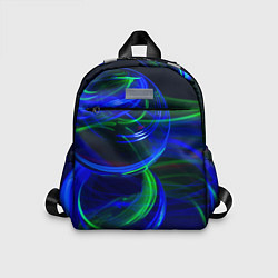 Детский рюкзак Неоновые лучи и шар во тьме, цвет: 3D-принт