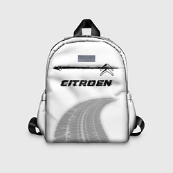 Детский рюкзак Citroen speed на светлом фоне со следами шин: симв